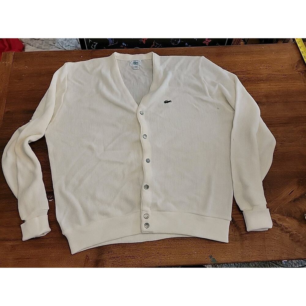 Vintage Izod Lacoste Men's size XL Cardigan Sweater Preppy Grandpa